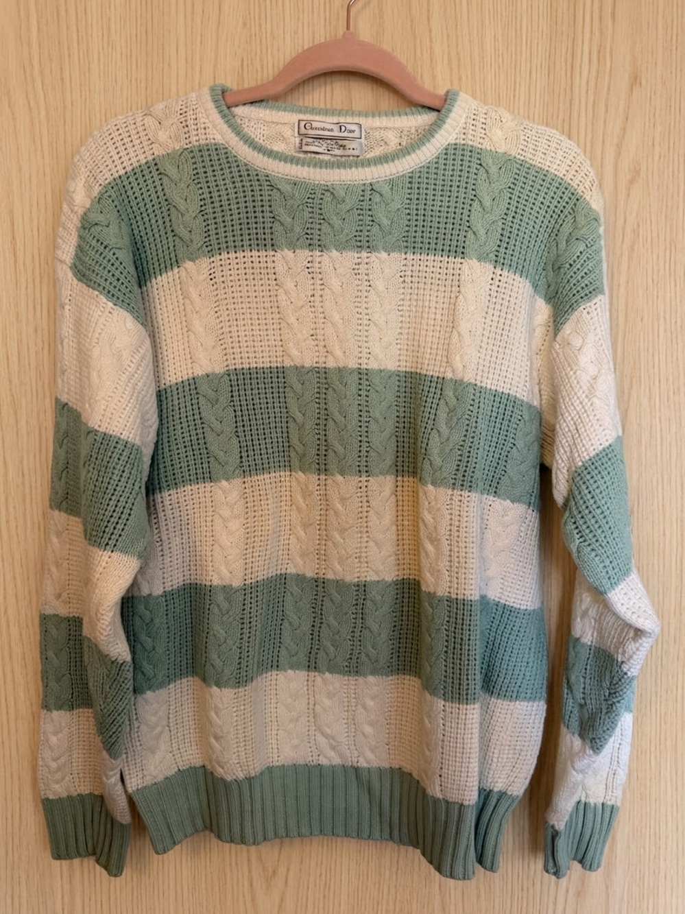 Vintage Licensed Christian Dior Cable-Knit Sweater 1980/1990 Northern Mariana